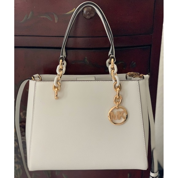 Michael Kors Handbags - *SALE*NWT🌟MichaelKors Sofia White Leather MD Tote